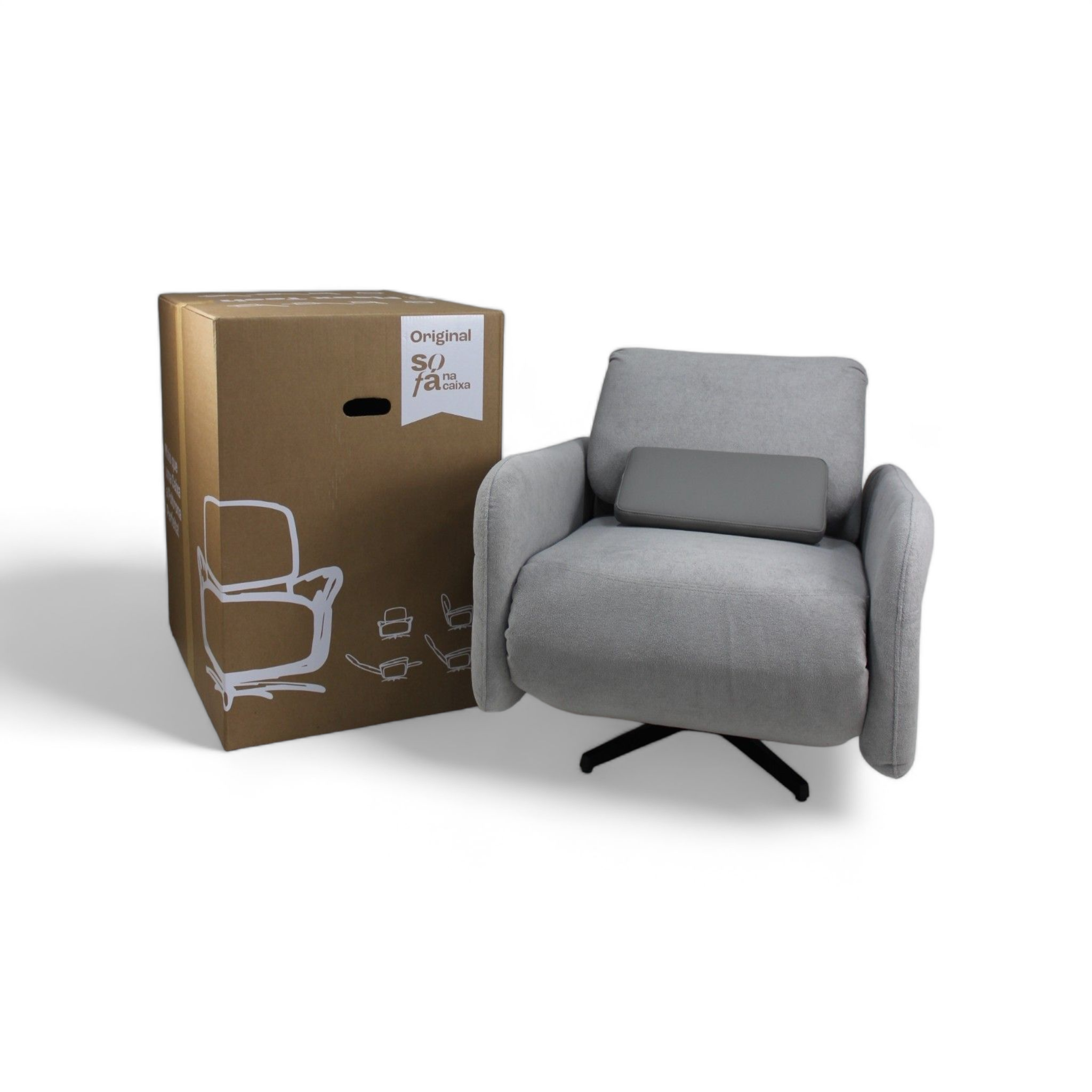 02 Poltronas Reclináveis na Caixa - Fleex Tech Boucle – Poltrona na Caixa - Boucle Cinza