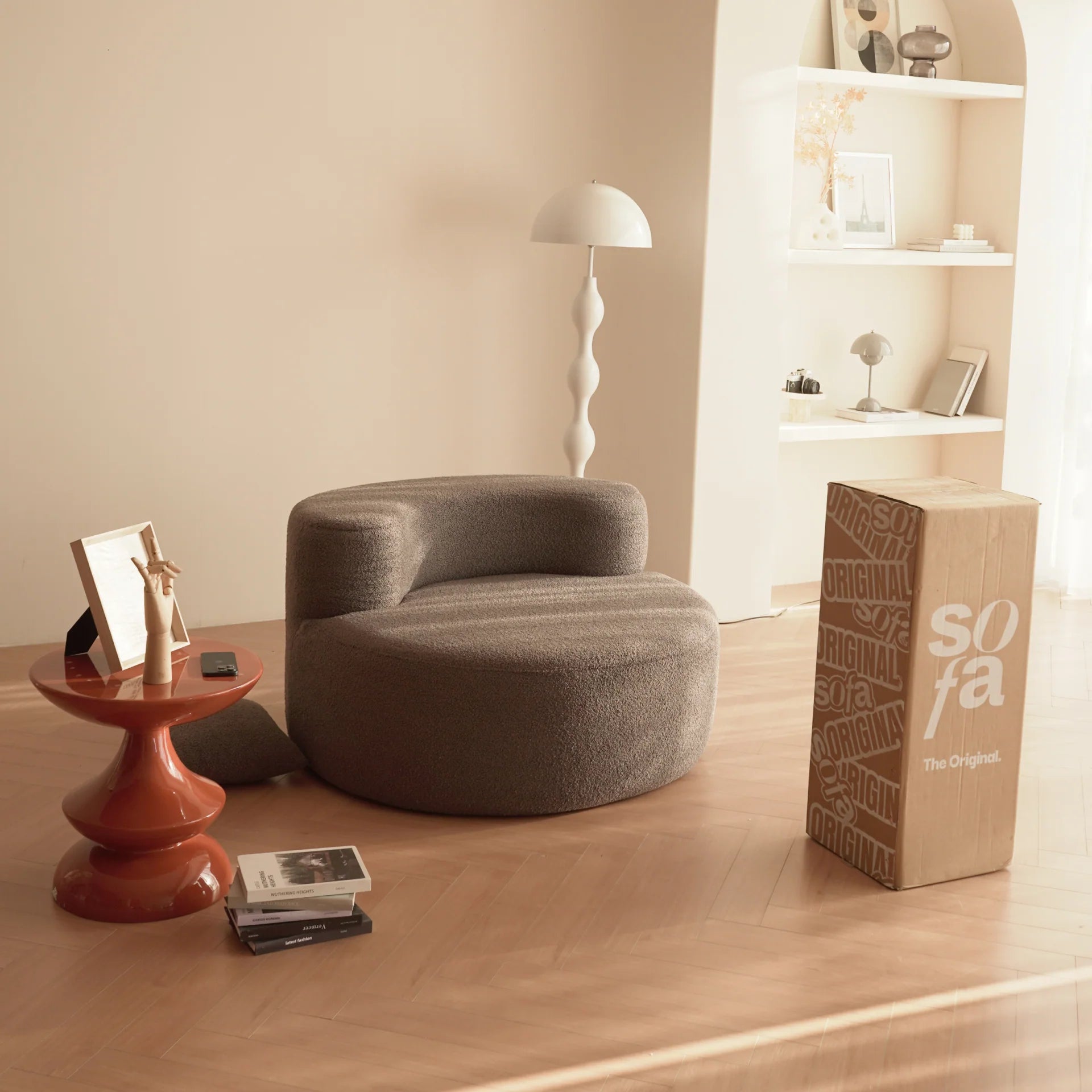 Poltrona Dunne Cinza | Poltrona Na Caixa