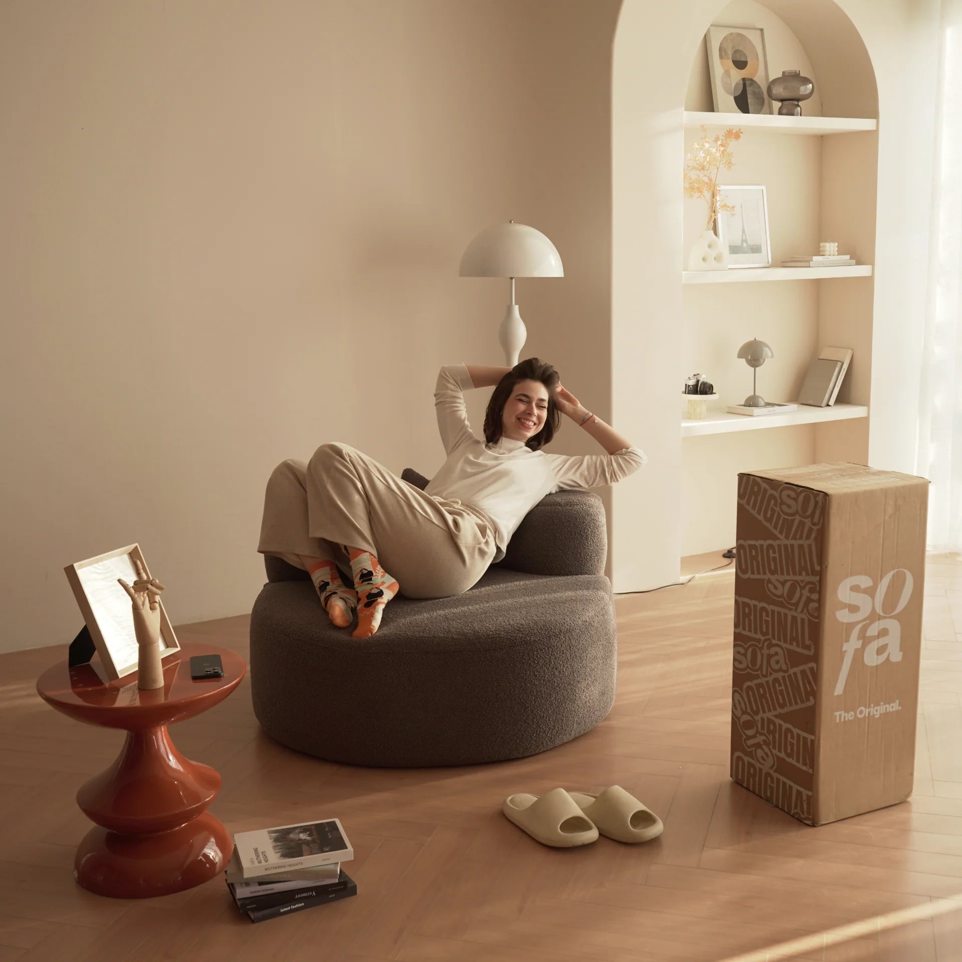 Poltrona Dunne Cinza | Poltrona Na Caixa