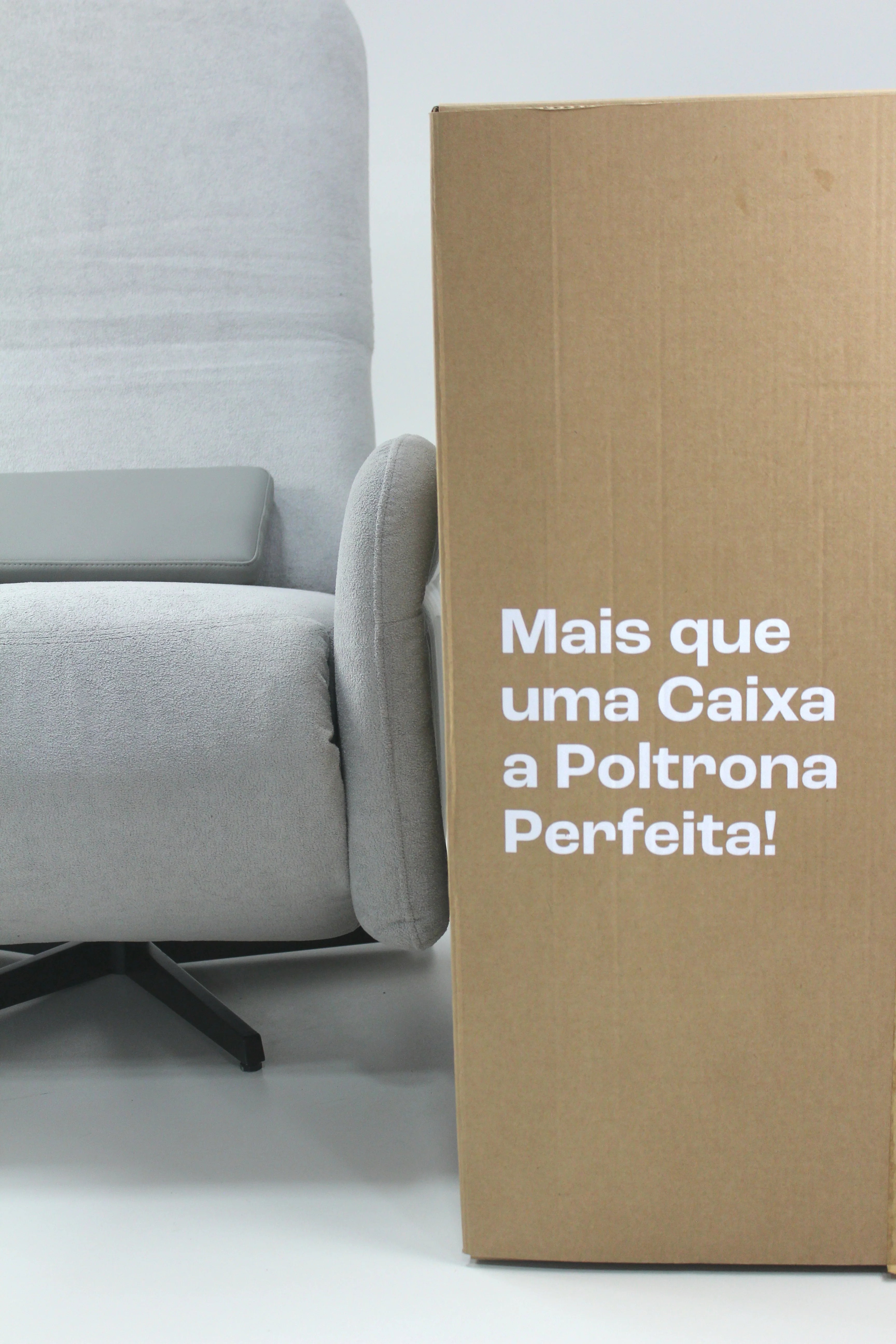 Poltrona Reclinável na Caixa - Fleex Tech Boucle – Poltrona na Caixa - Boucle Cinza