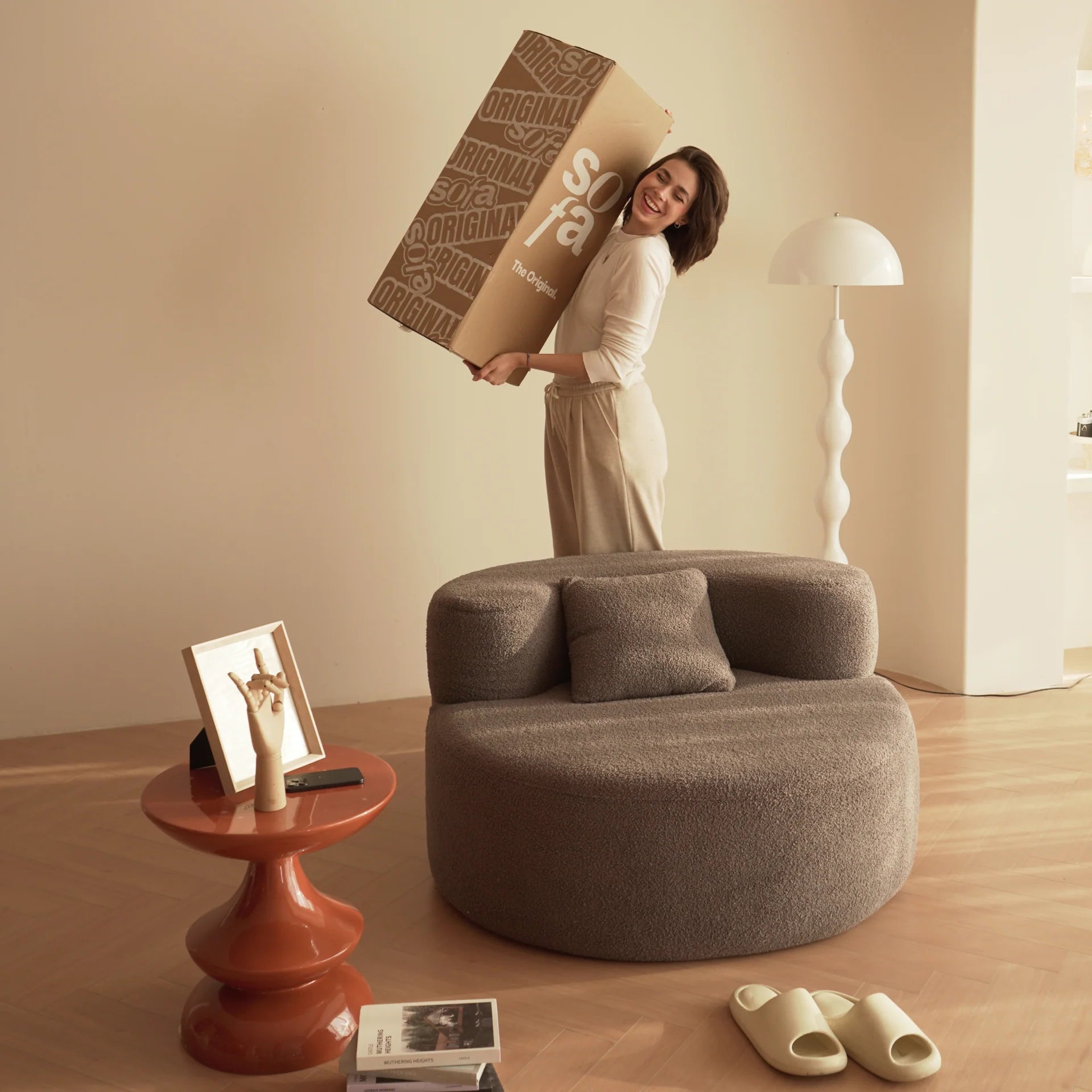 Poltrona Dunne Cinza | Poltrona Na Caixa